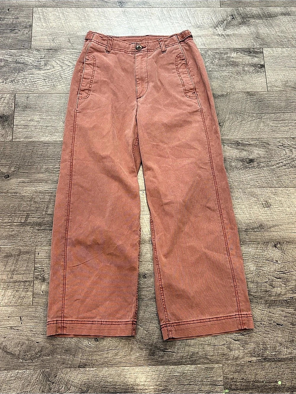 Old Navy High-Rise Wide-Leg Utility Crop Pants gorpcore Rust colored Size 4